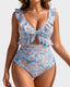 Flirty V-Neck One-Piece Swimsuit