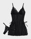 Flirty Sheer Lace Side Slit Babydoll Set