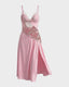 Sheer Embroidered Slit Lace Babydoll