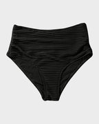 Textured Knot-Front High-Waisted Bikini Set