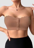 Strapless Front Closure Leopard Print Bra