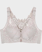 Rose Embroidery Front Closure Bra