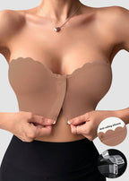 Strapless Front Closure Leopard Print Bra