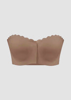 Strapless Front Closure Leopard Print Bra