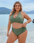 Tummy Control Bathing Suits Modest High Waisted Bikini Sets