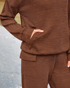 2-Piece Knit Hoodie & Wide Leg Pants Outfit