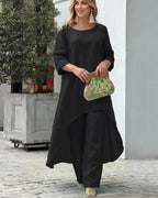 Asymmetric Cotton Loose Two-Piece Set