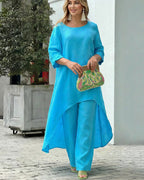 Asymmetric Cotton Loose Two-Piece Set