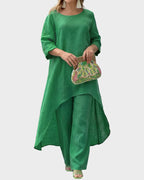 Asymmetric Cotton Loose Two-Piece Set