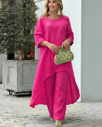 Asymmetric Cotton Loose Two-Piece Set
