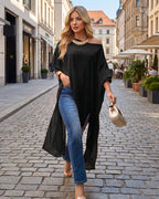 Asymmetric Off-Shoulder Batwing Top