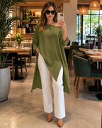 Asymmetric Off-Shoulder Batwing Top
