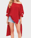 Asymmetric Off-Shoulder Batwing Top