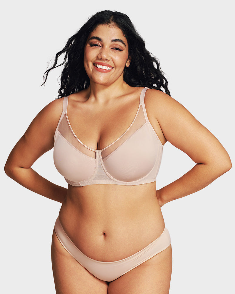 Breathable Mesh Minimizer Support Bra Main image