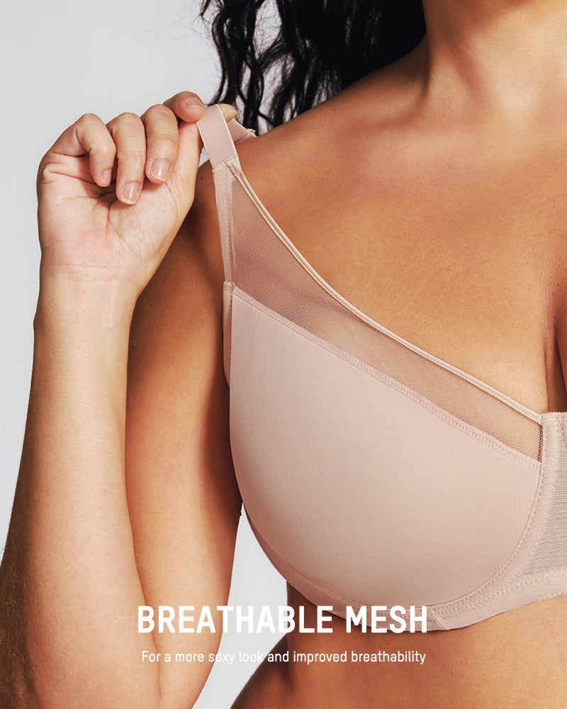 Breathable Mesh Minimizer Support Bra