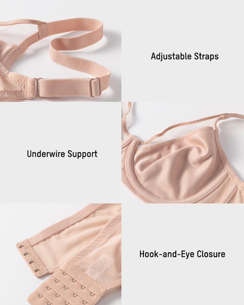 Breathable Mesh Minimizer Support Bra
