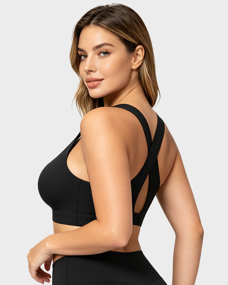Breathable Cross-Back Wireless Sports Bra
