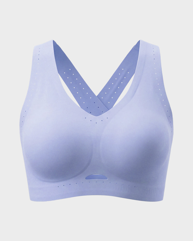 Breathable Cross-Back Wireless Sports Bra