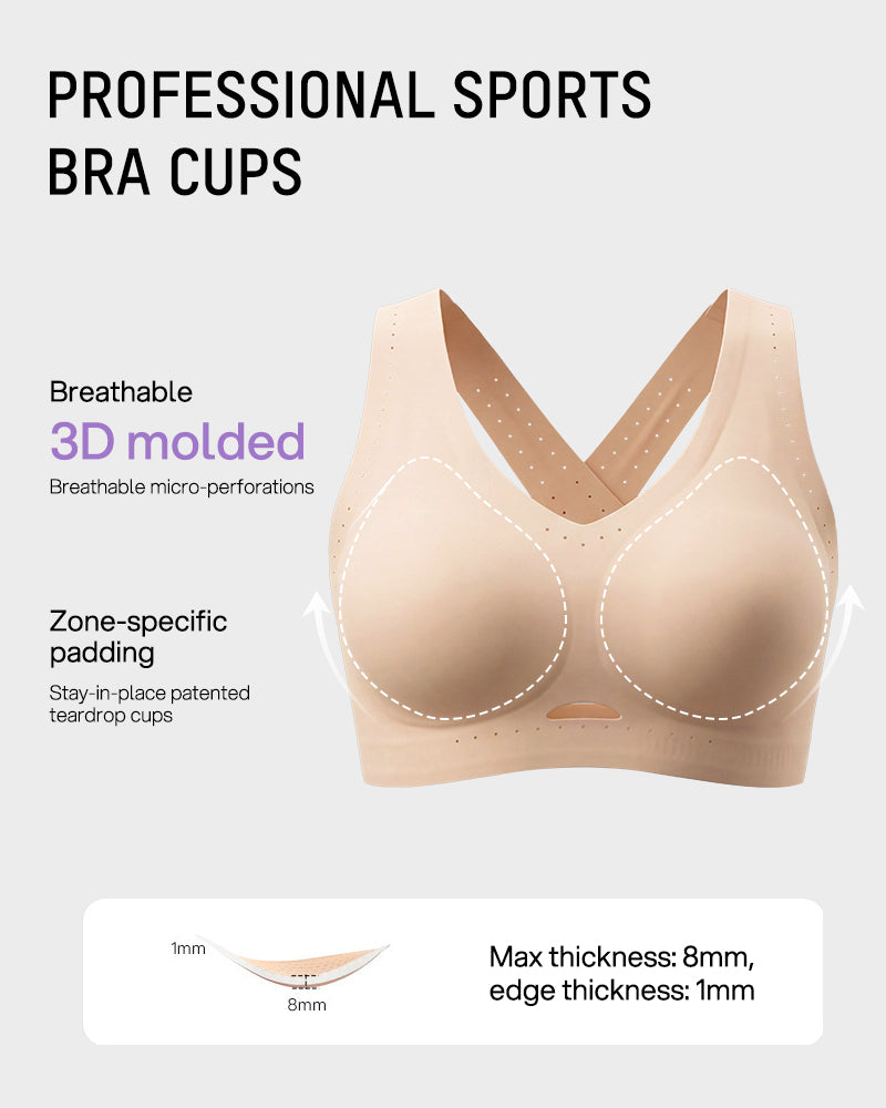 Breathable Cross-Back Wireless Sports Bra