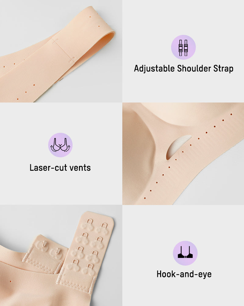 Breathable Cross-Back Wireless Sports Bra
