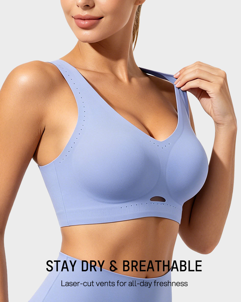 Breathable Cross-Back Wireless Sports Bra