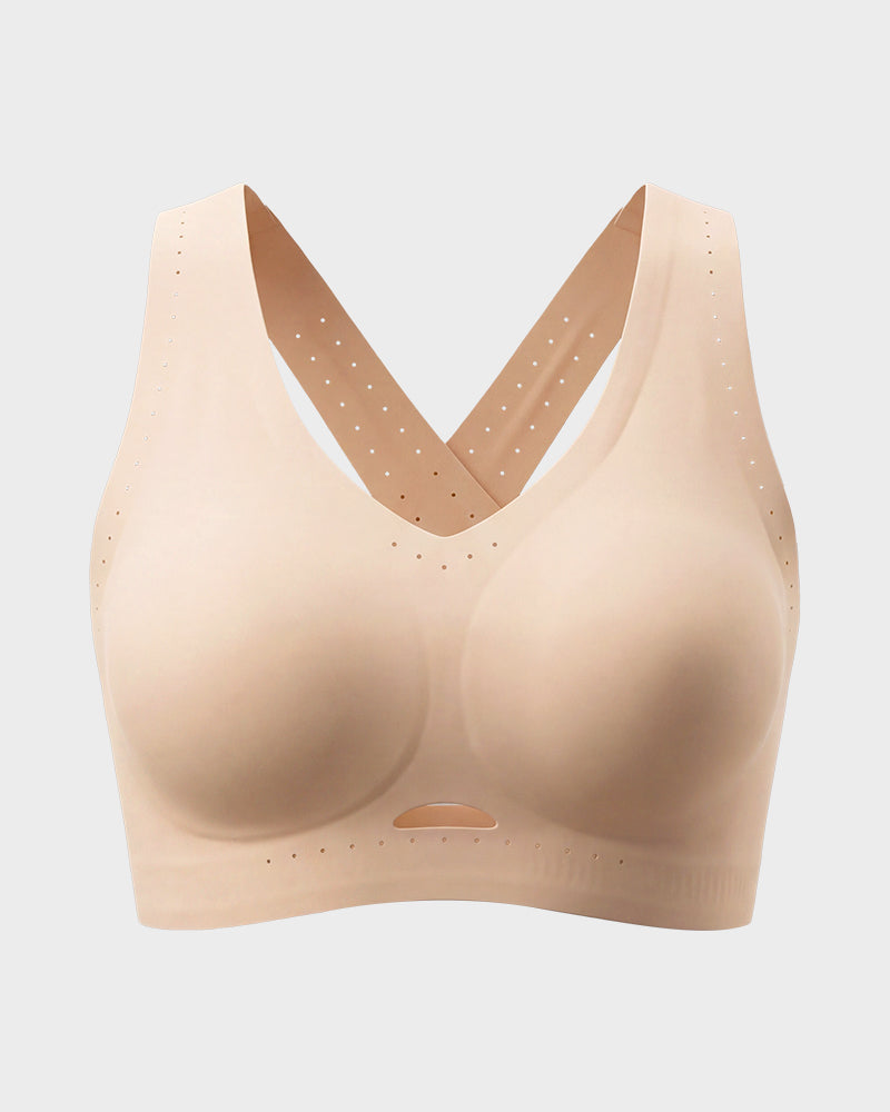 Breathable Cross-Back Wireless Sports Bra