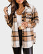 Casual Plaid Flannel Shacket Jacket