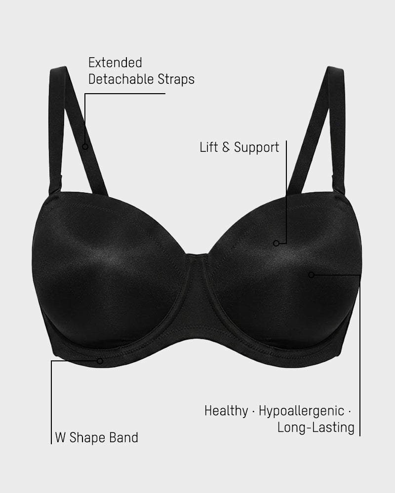 Comfort Push Up Unlined Bra with Removable Straps
