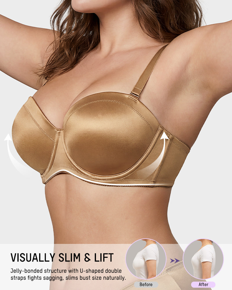Comfort Push Up Unlined Bra with Removable Straps