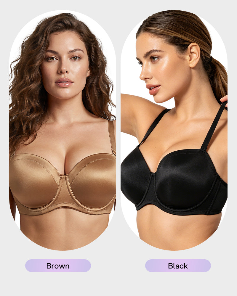Comfort Push Up Unlined Bra with Removable Straps