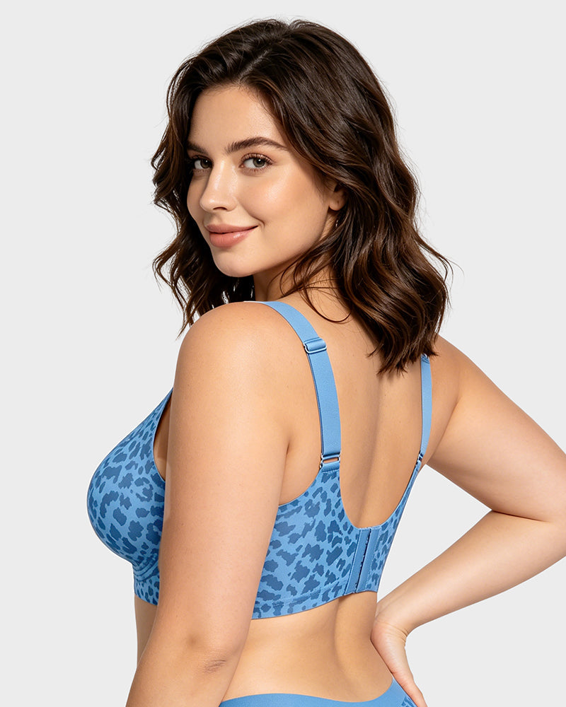 Shevrelle Bras for Women Supportive Wireless Push Up Bra Full Coverage Jelly Support No Underwire Seamless Plus Size Comfortable Bra