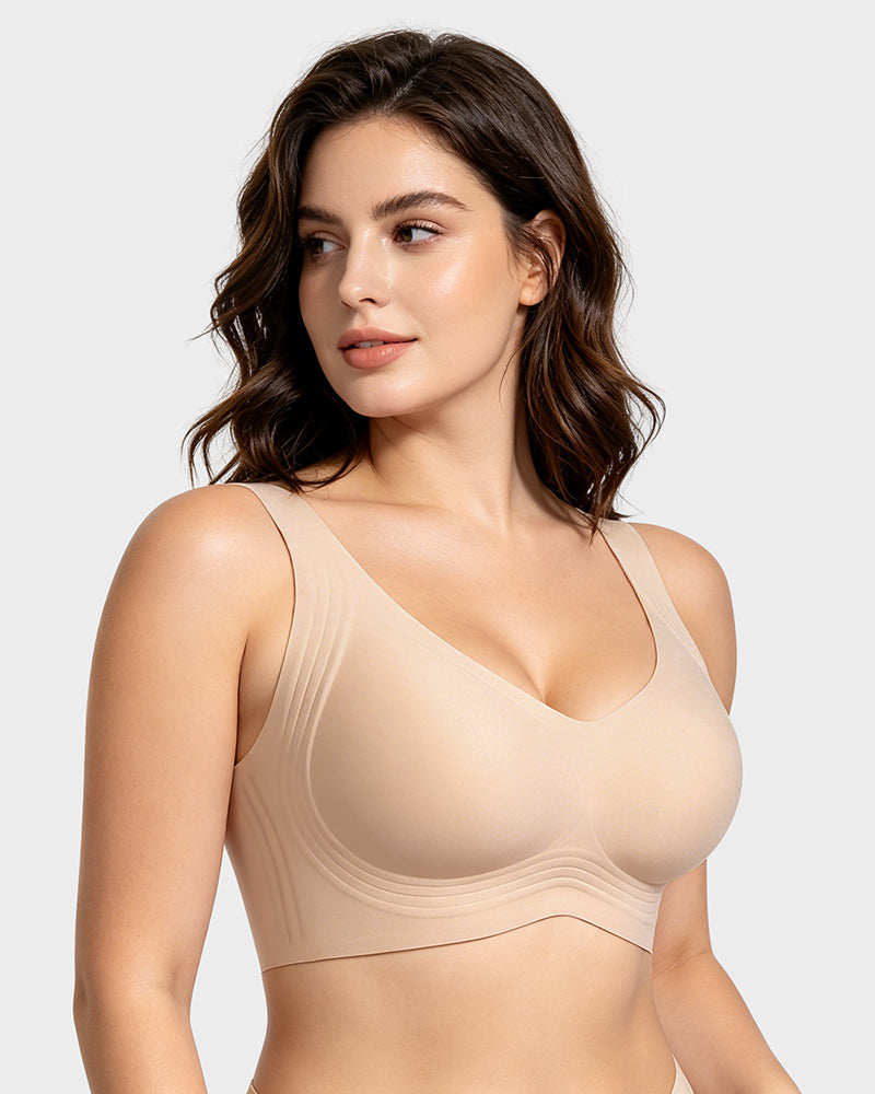 Shevrelle Bras for Women Supportive Wireless Push Up Bra Full Coverage Jelly Support No Underwire Seamless Plus Size Comfortable Bra Main image