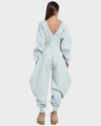 Cozy Deep V Sweatshirt Jumpsuit