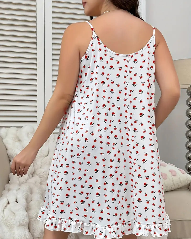 Ditsy Floral Lace-Trimmed Cami Sleep Dress Secondary image