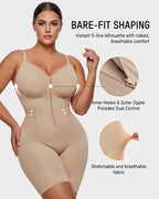 Easyslide™ Front-Zip Mid-Thigh Shapewear
