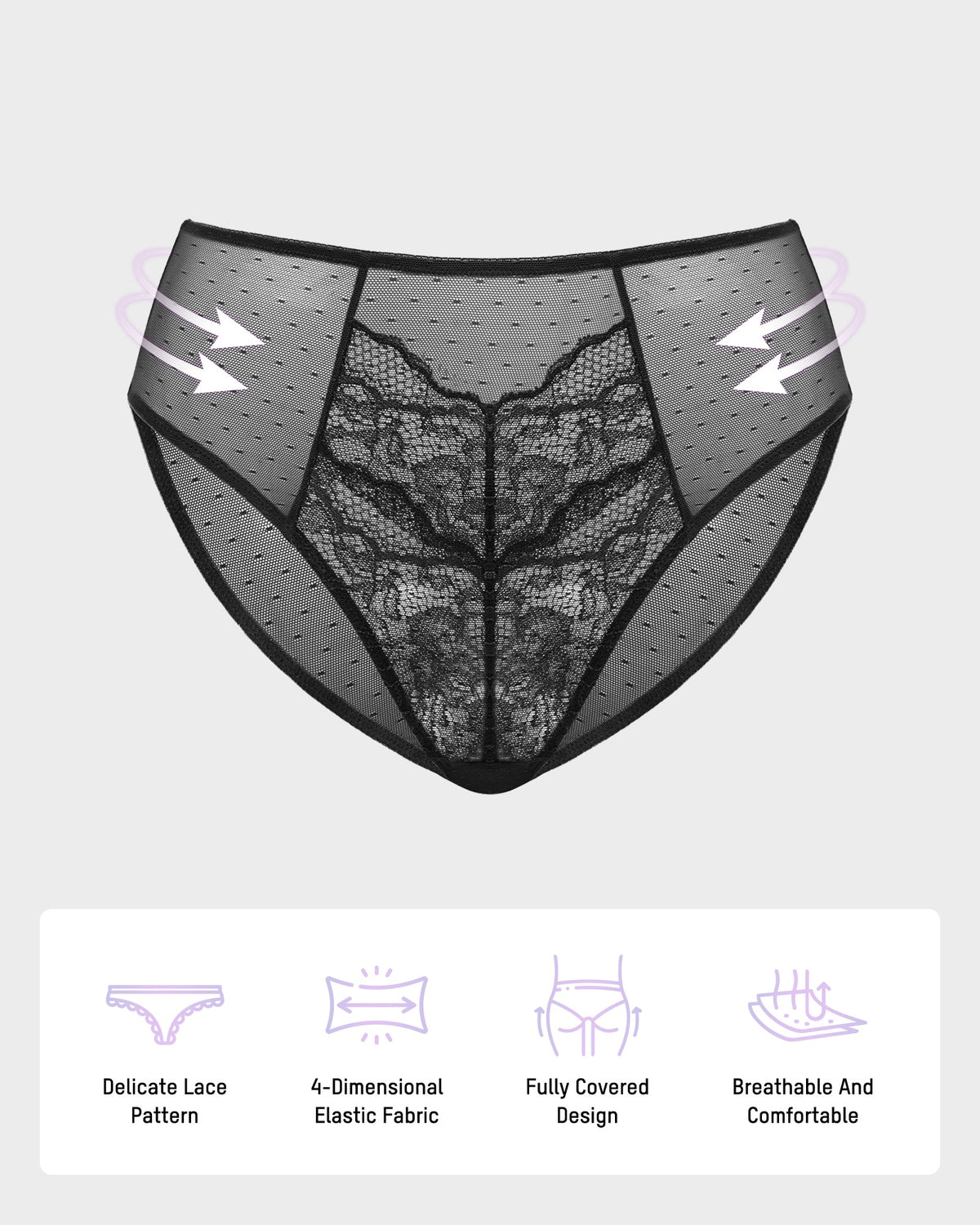 Enchant Floral Lace Brief Underwear (3 Pack)