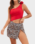 Floral One-Shoulder Cut-Out Swimdress