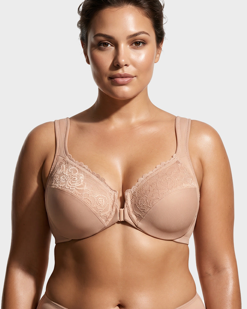 Front-Closure Underwire Print Bra Main image