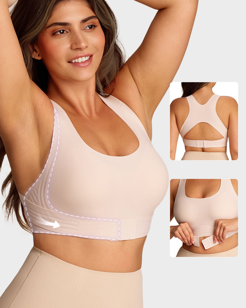 Front Closure Cross-Back Wireless Posture Bra Secondary image