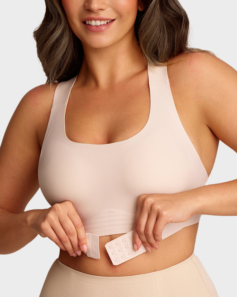 Front Closure Cross-Back Wireless Posture Bra