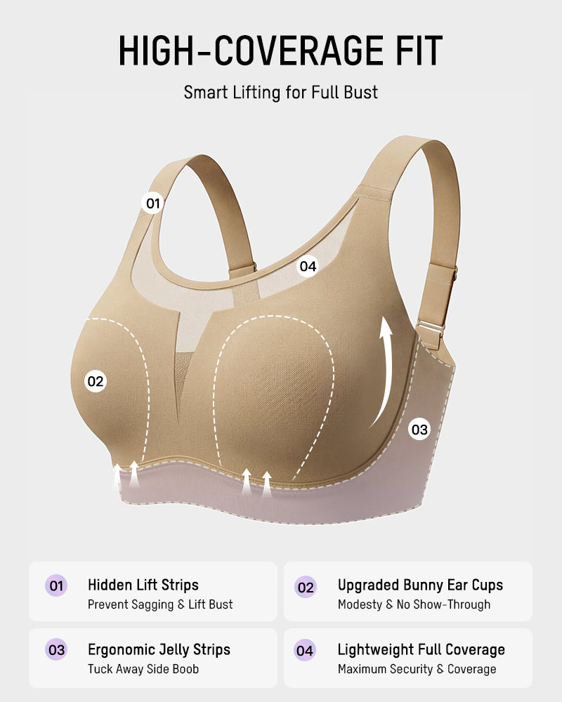 Full Coverage Wireless Minimizing Bra