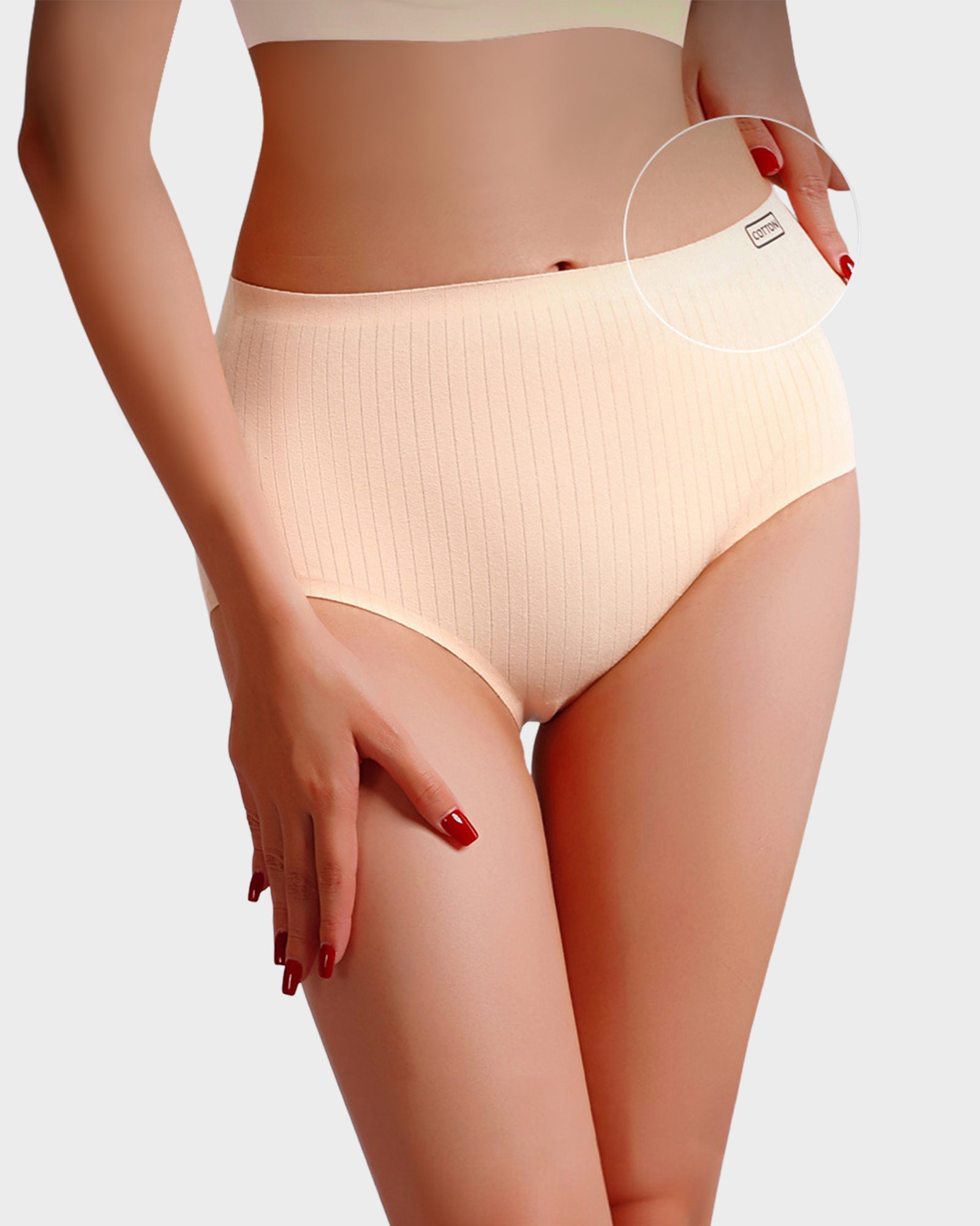 High-Waisted Cotton Seamless Lifting Briefs (4 Pack) Secondary image