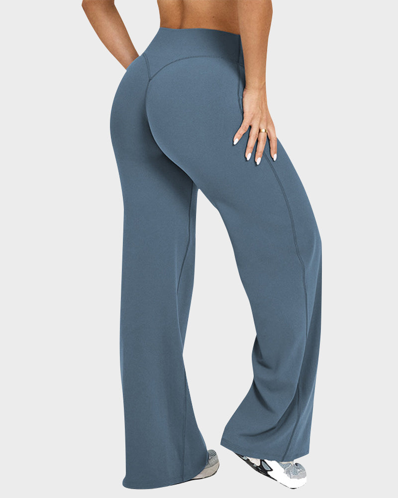 High-Waisted Elastic Wide-Leg Lounge Yoga Pants Secondary image