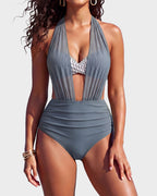 High-Waisted Tummy Control Mesh Bikini Set