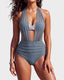 High-Waisted Tummy Control Mesh Bikini Set