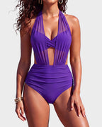 High-Waisted Tummy Control Mesh Bikini Set