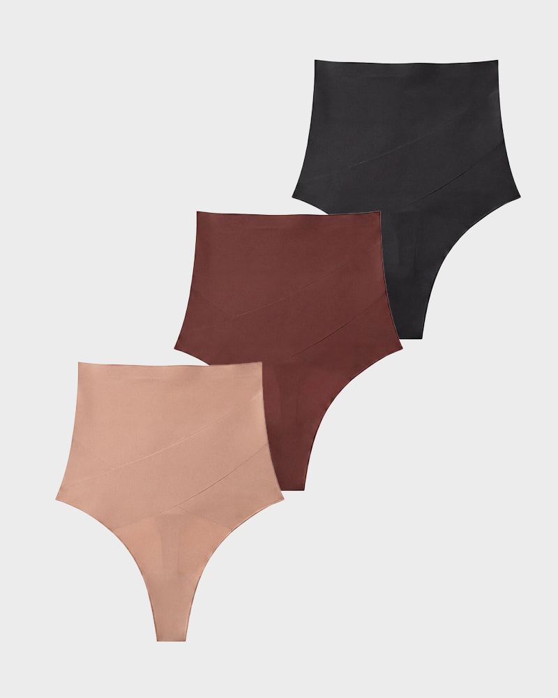 High Waist Mesh Tummy Control Thong(3 Pack) Main image
