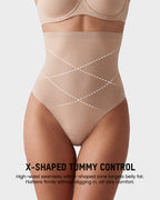 High Waist Mesh Tummy Control Thong(3 Pack)