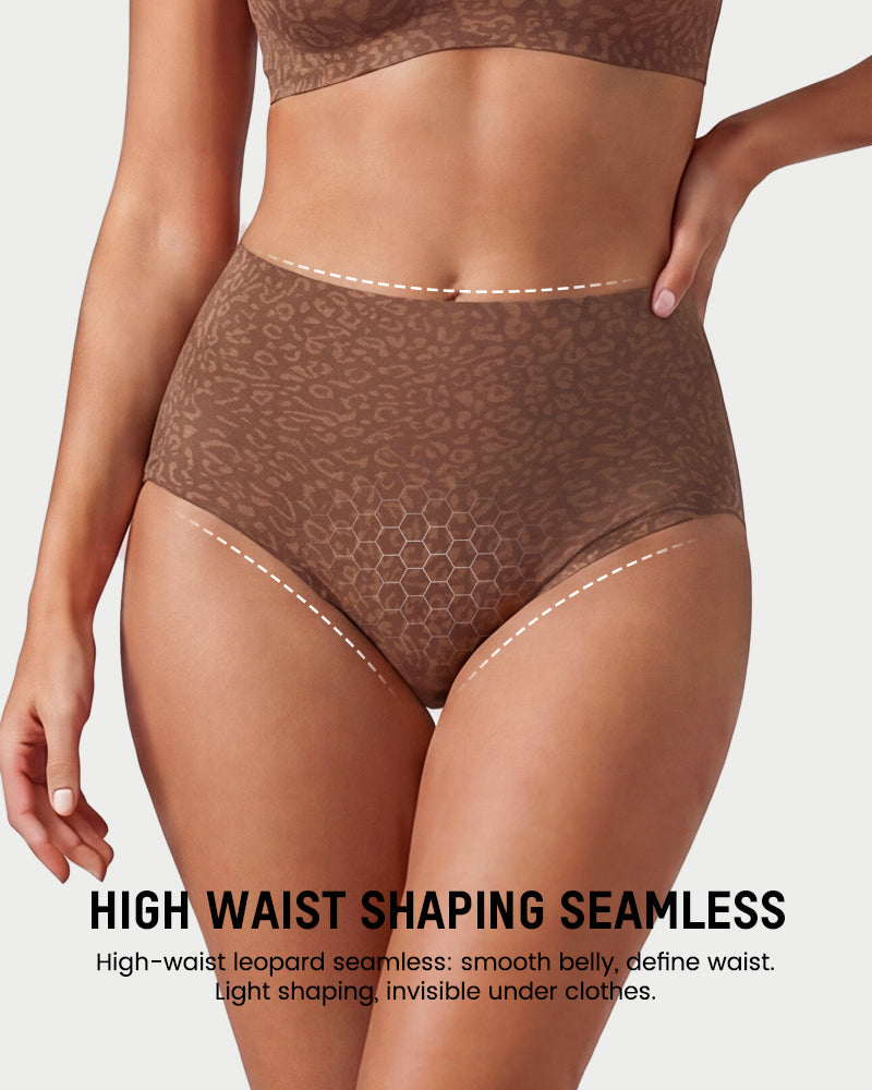 High Waist Seamless Leopard Tummy Brief(6  Pack) Secondary image