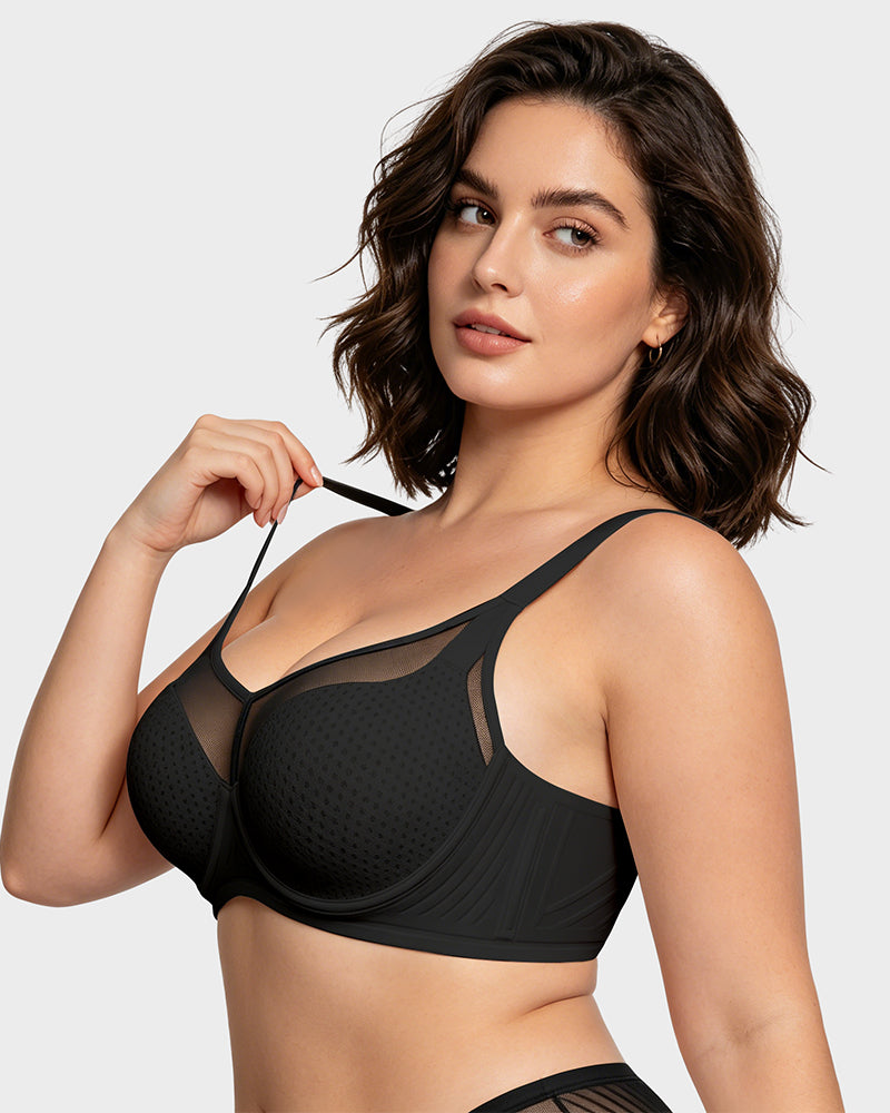 Honeycomb™  Mesh Underwire Minimizing Bra